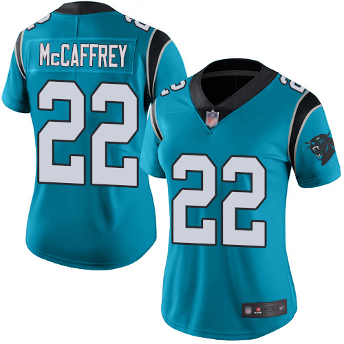 Carolina Panthers Limited Blue Women Christian McCaffrey Alternate Jersey NFL Football #22 Vapor Untouchable->women nfl jersey->Women Jersey